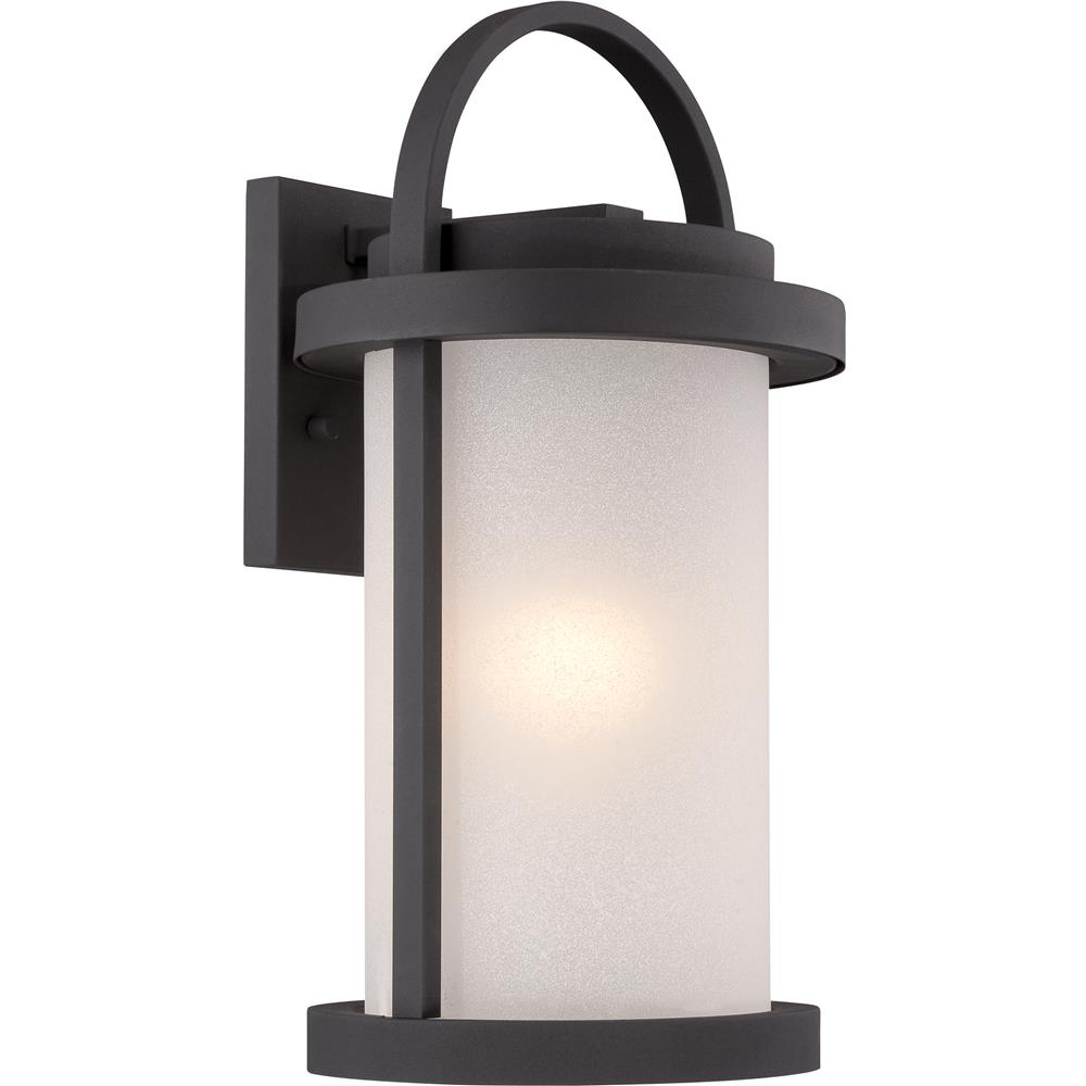 Nuvo Lighting 62/652  Willis - LED Outdoor Large Wall with Antique White Glass in Textured Black Finish